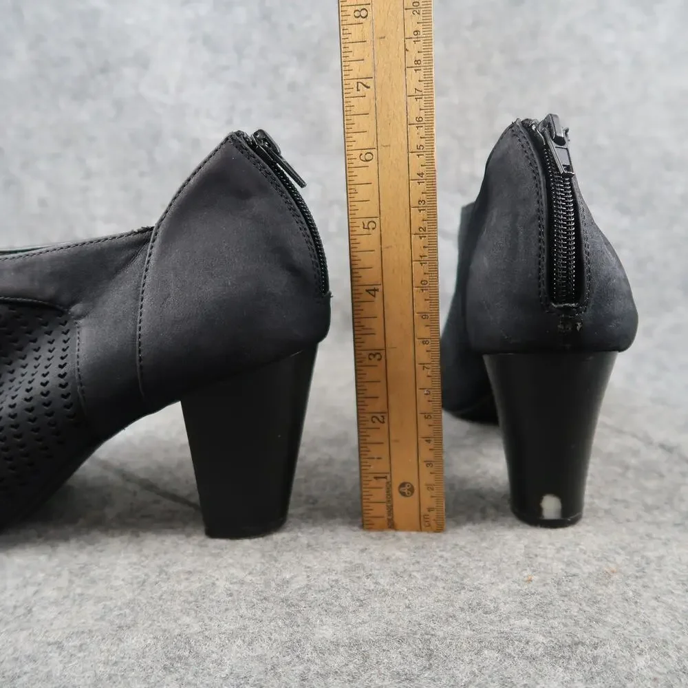 Giani Bernini Shoes Womens 10 Heeled Booties Open Toe Laser Cut Zip Black Alanny
